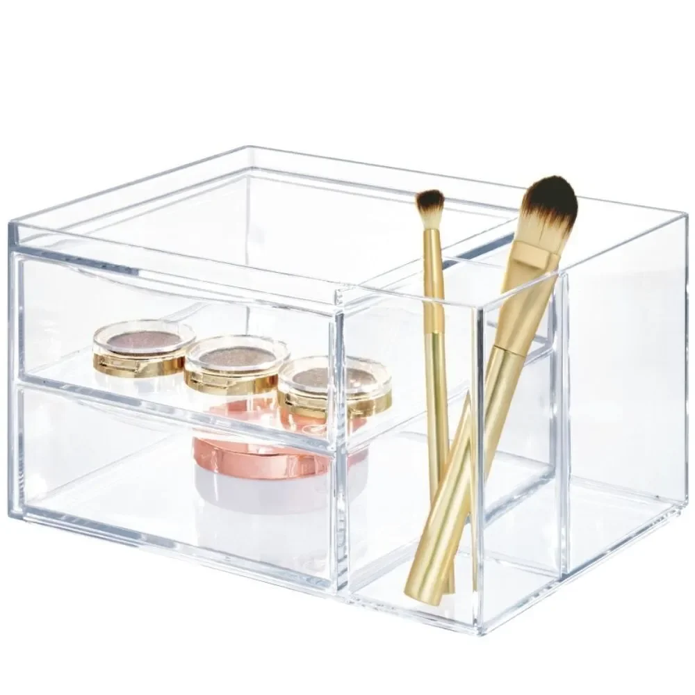 IDesign Chloe Clear Two Drawer Side Divider Organizer